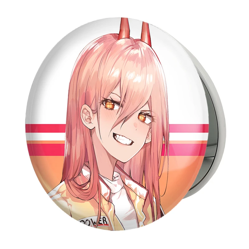 آینه جیبی خندالو طرح ماکیما انیمه مرد اره ای Chainsaw Man مدل تاشو کد 23177 