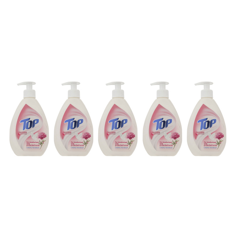 مایع دستشویی کرمی تاپ مدل pembe وزن 400 گرم بسته 5 عددی