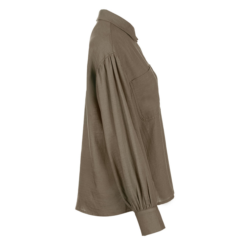 شومیز آستین بلند زنانه سرژه مدل 207336 رنگ قهوه ای