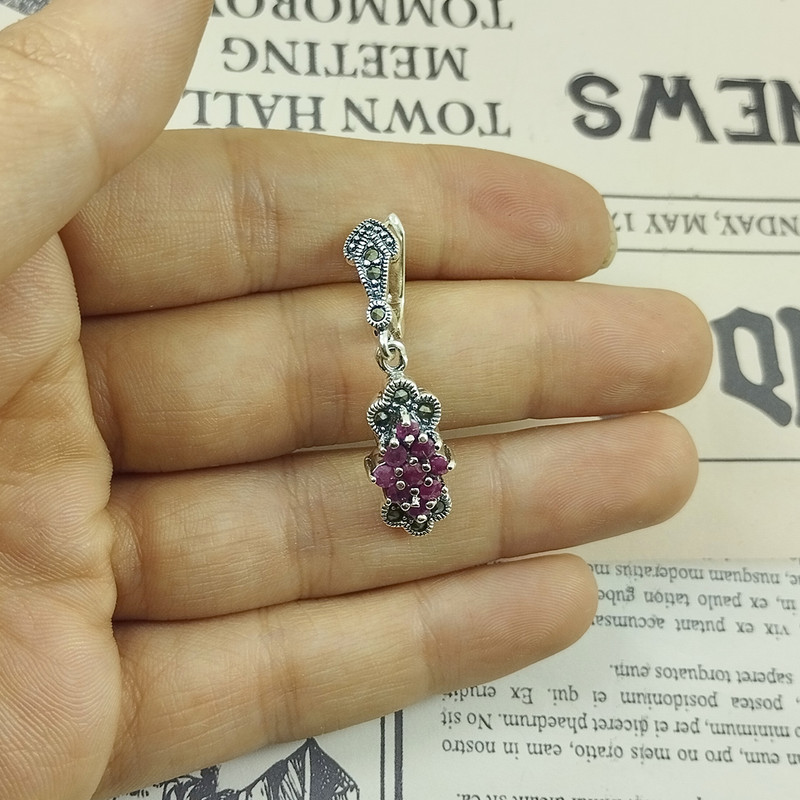 نیم ست نقره زنانه سلین کالا مدل یاقوت معدنی کد 52