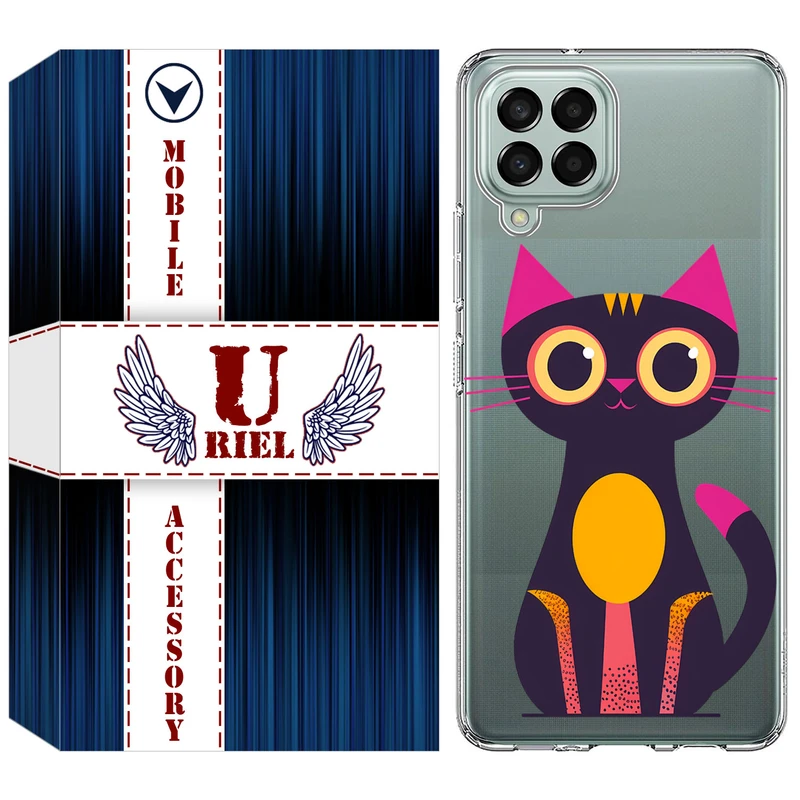 کاور یوریل مدل Clear کد 46 طرح گربه مناسب برای گوشی موبایل سامسونگ Galaxy A12 / A12 Nacho / M12 / F12