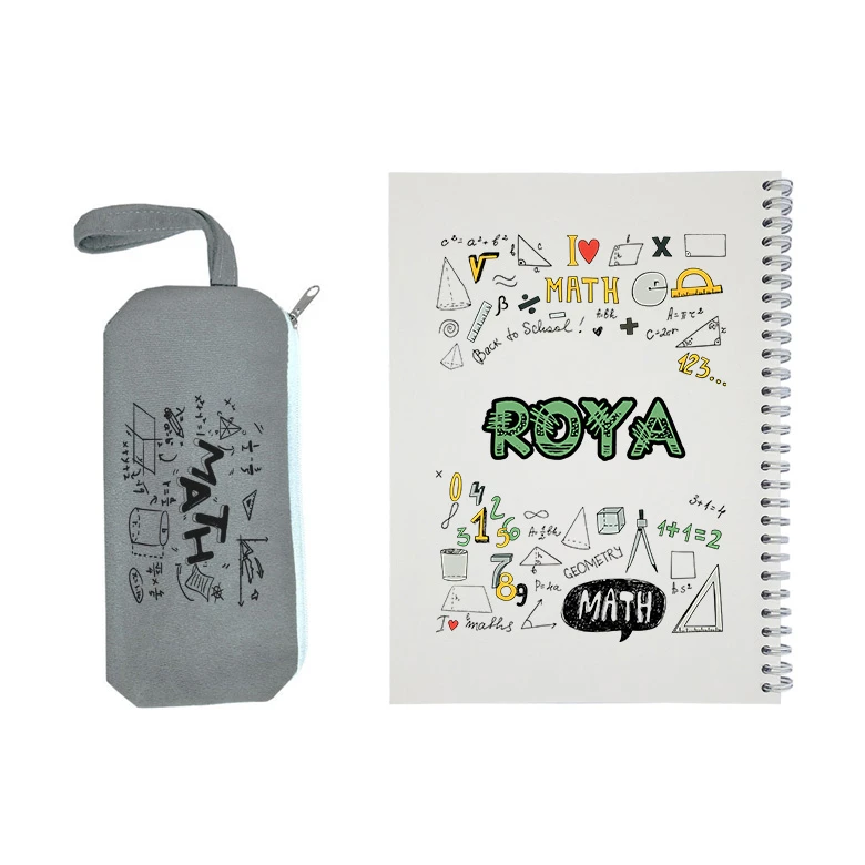 دفتر مشق 50 برگ طرح ریاضی مدل رویا به همراه جامدادی