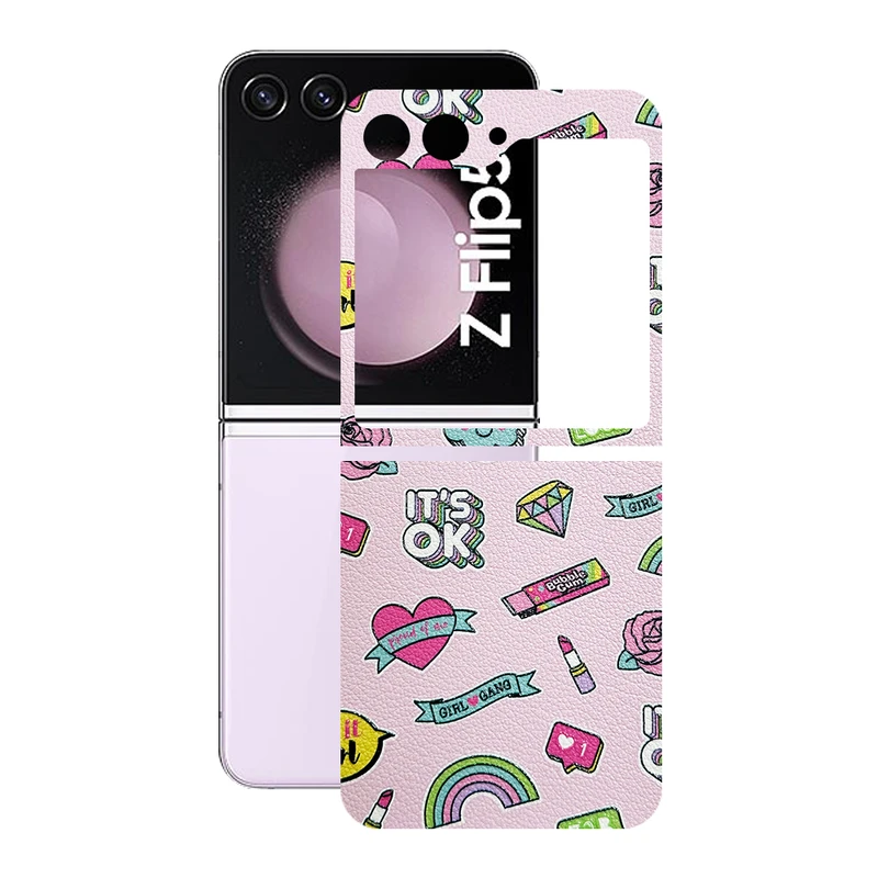 برچسب پوششی ریمکس مدل Leth طرح دخترانه مناسب برای گوشی موبایل سامسونگ Galaxy Z Flip5