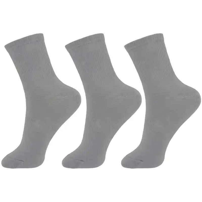 جوراب ورزشی زنانه ادیب مدل کش انگلیسی کد SPTW رنگ نقره ای بسته 3 عددی