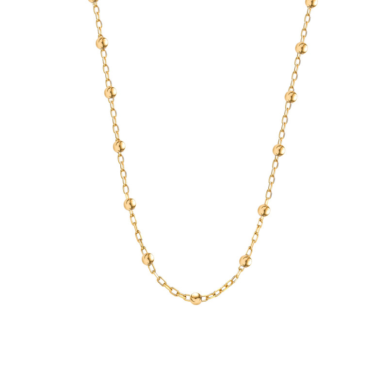 گردنبند طلا 18 عیار زنانه با طرح البرنادو ماوی گالری مدل تمام گوی بلوم