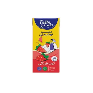 دسر آماده نوشیدنی توت فرنگی دلیس - 200 میلی لیتر