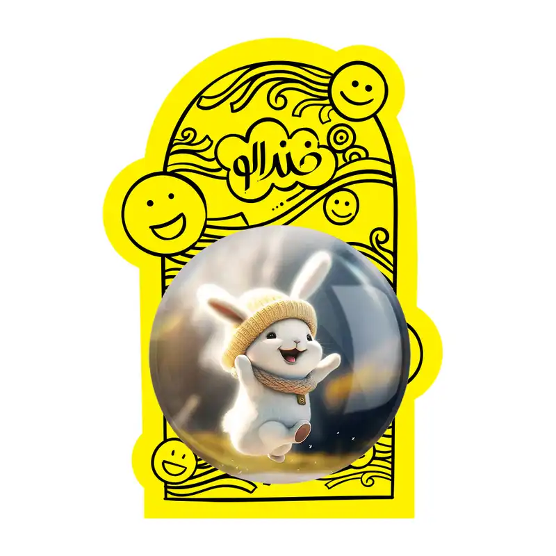 آینه جیبی خندالو طرح خرگوش مدل تاشو کد 26218