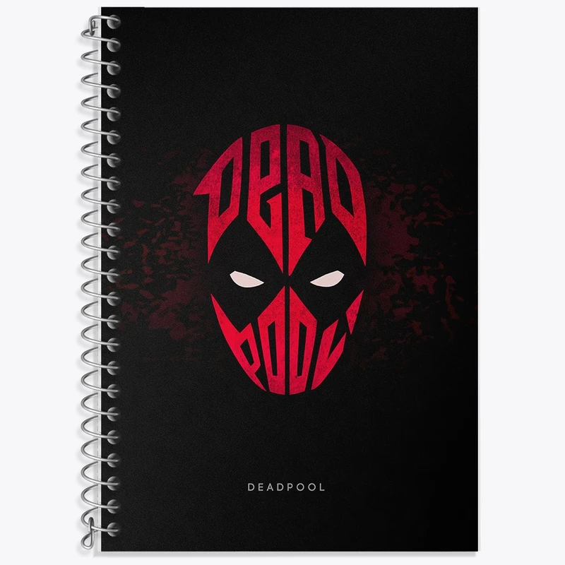دفتر زبان 50 برگ خندالو مدل سه خط طرح ديدبول (Deadpoo) کد F194