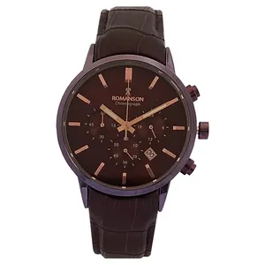 ساعت مچی عقربه‌ای کوارتز مردانه رومانسون مدل بندچرمی سه موتور ضدآب کد 2026-3ROM