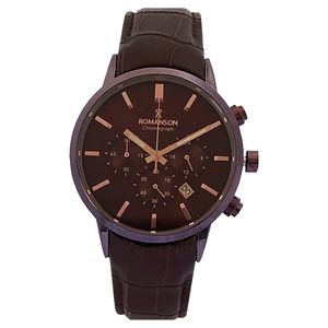 ساعت مچی عقربه‌ای کوارتز مردانه رومانسون مدل بندچرمی سه موتور ضدآب کد 2026-3ROM