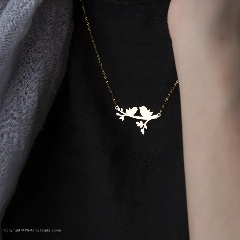 گردنبند طلا 18 عیار زنانه ماهک مدل MM0358 طرح پرنده روی شاخه