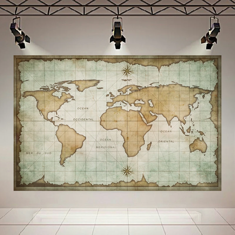 تابلو بوم طرح مخمل نقشه ساده مدل نقشه جهان کد AR305221