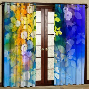 پرده مدل گل دار مخمل پانچی کد 1137L سایز 140x280 سانتی متر