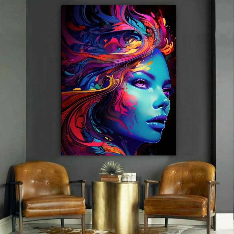 پوستر طرح مخمل دختر گریم شده کد FP104913