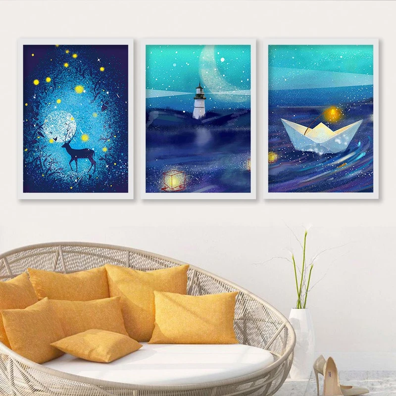 تابلو صبا طرح مدل دکوراتیو کد yfsh2514w مجموعه 3 عددی