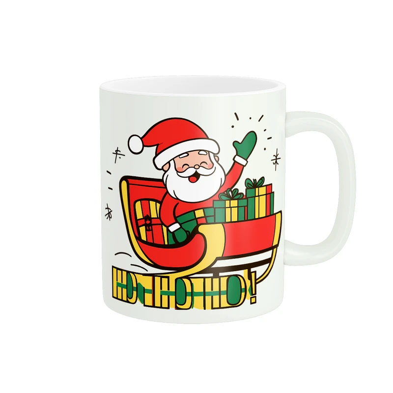 ماگ پادآفرین مدل کریسمس طرح سورتمه بابانوئل کد PM876