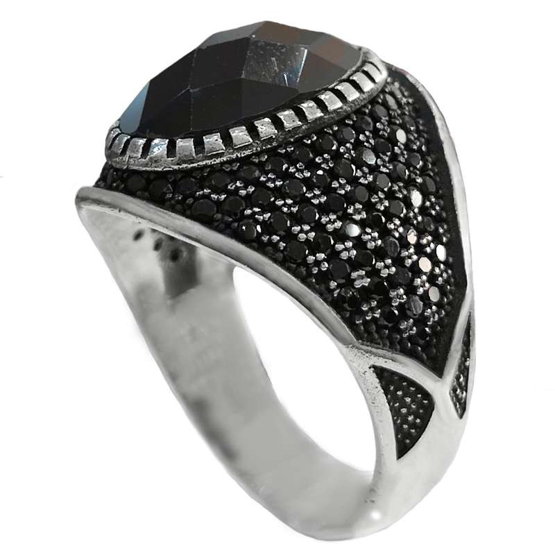 انگشتر نقره مردانه مدل عقیق MS9039