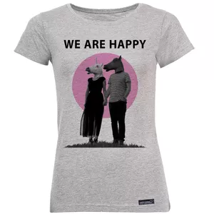 تی شرت آستین کوتاه زنانه 27 مدل We Are Happy کد MH1565
