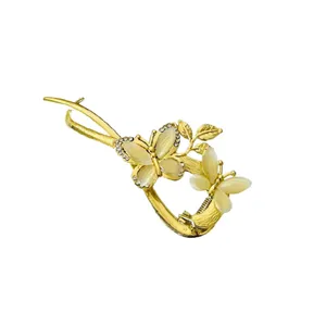 گیره مو زنانه مدل دو پروانه کریستالی