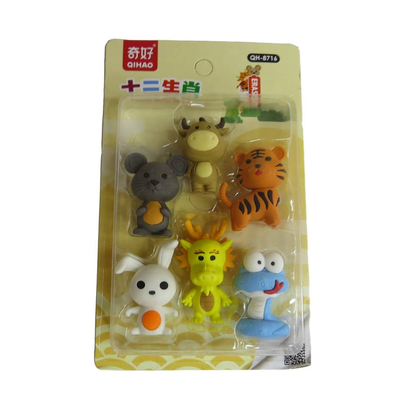 پاک کن کیو ای ها او مدل حیوانات مدل hs-87 بسته 6 عددی