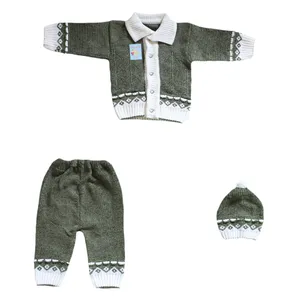 ست 3 تکه لباس بافت نوزادی مدل KI_BI_SET3-13