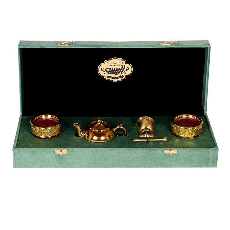 زعفران هدیه رويال پيچك الیسه سرخ - 18.432 گرم به همراه قوری و هاون