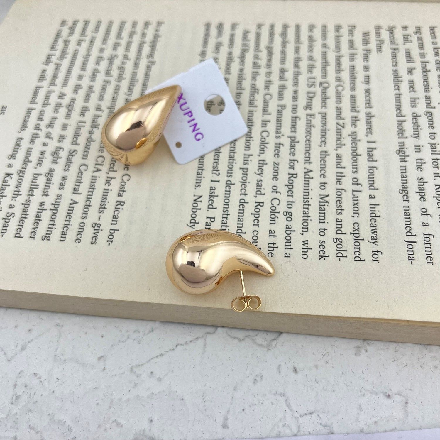 گوشواره زنانه ژوپینگ مدل اشک کد E5034 -  - 4