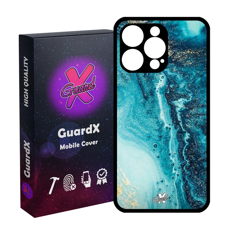 کاور گارد ایکس طرح آبی مدل Glass10402 مناسب برای گوشی موبایل اپل iPhone 15 Pro Max