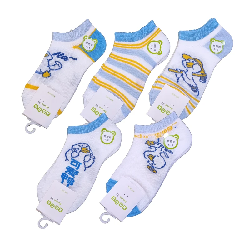 جوراب ساق کوتاه دخترانه مدل اردک بسته 5 عددی