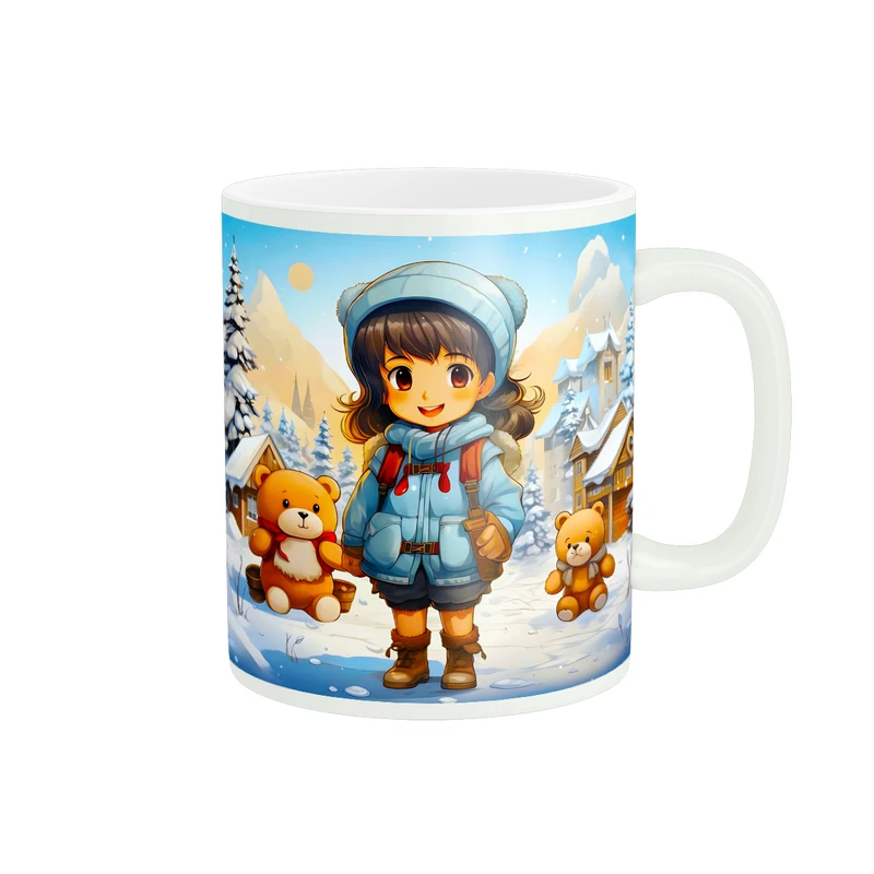 ماگ طرح انیمه ی منظره ی دختر زمستان کد 1567