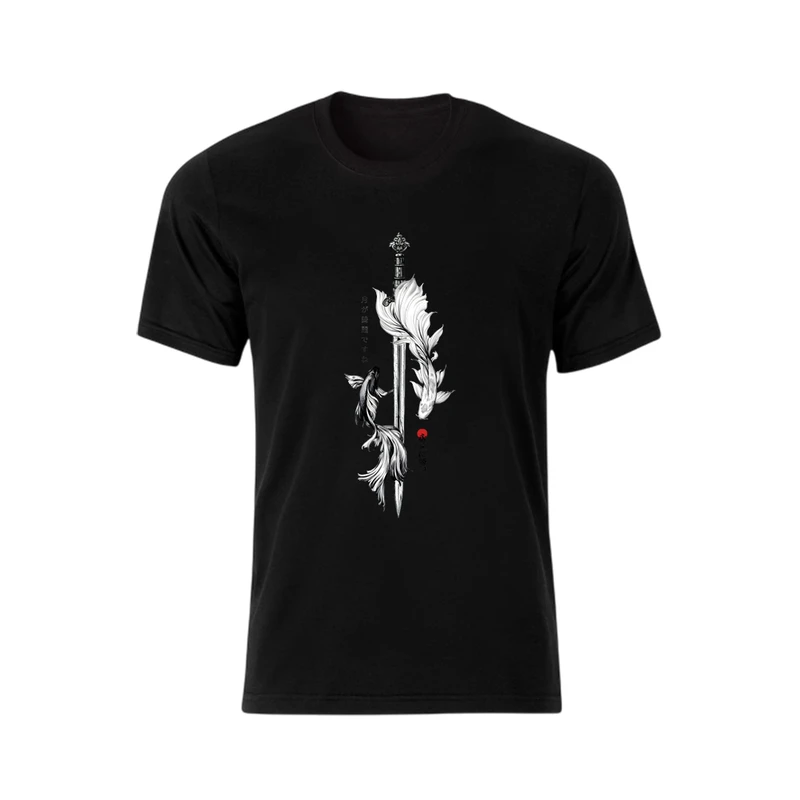 تی شرت آستین کوتاه مردانه مدل sword and fish