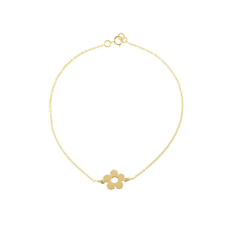 دستبند طلا 18 عیار زنانه مدل گل GB031