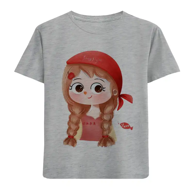 تی شرت آستین کوتاه بچگانه مدل دخترمو بلند F699