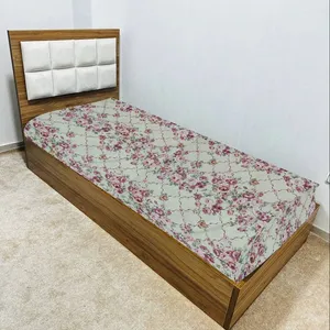 ملحفه پلی کتان مدل کشدار کد رز یک نفره سایز 120×200 سانتیمتر