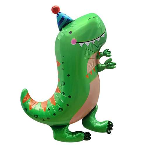 بادکنک فویلی لاکی بالونز طرح دایناسور کلاه دار کد 1003