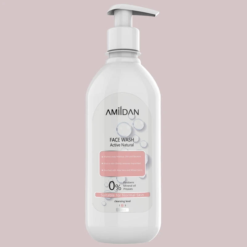 ژل شستشو صورت امیلدان مدل Active Natural مناسب پوست های معمولی حجم 400 میلی لیتر