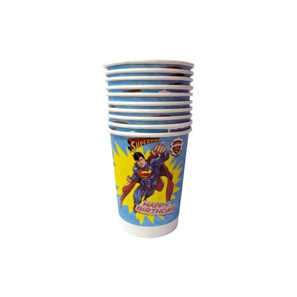 لیوان یکبار مصرف مدل سوپرمن کد SupermanCups1 مجموعه 10 عددی