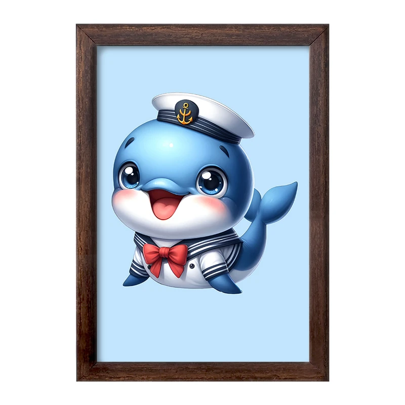 تابلو خندالو طرح دلفین کیوت کد F7698