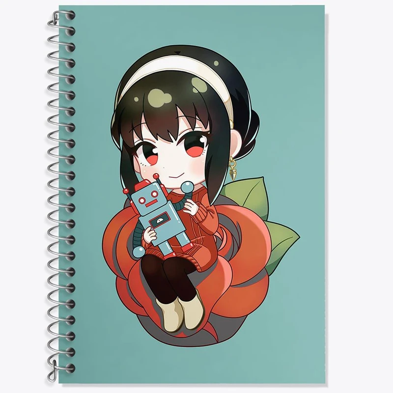 دفتر زبان 50 برگ خندالو مدل سه خط طرح یور فورجر انیمه اسپای ایکس فمیلی Spy x Family کد 15589