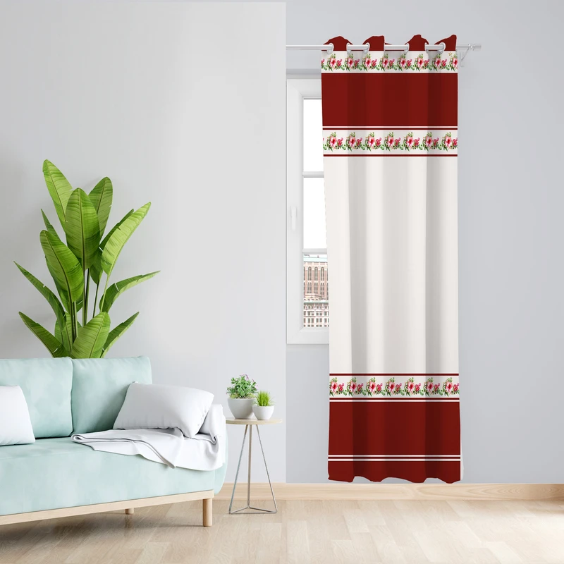 پرده طرح حاشیه دار مدل مخمل پانچی کد 4280 z سایز 140x200 سانتی متر