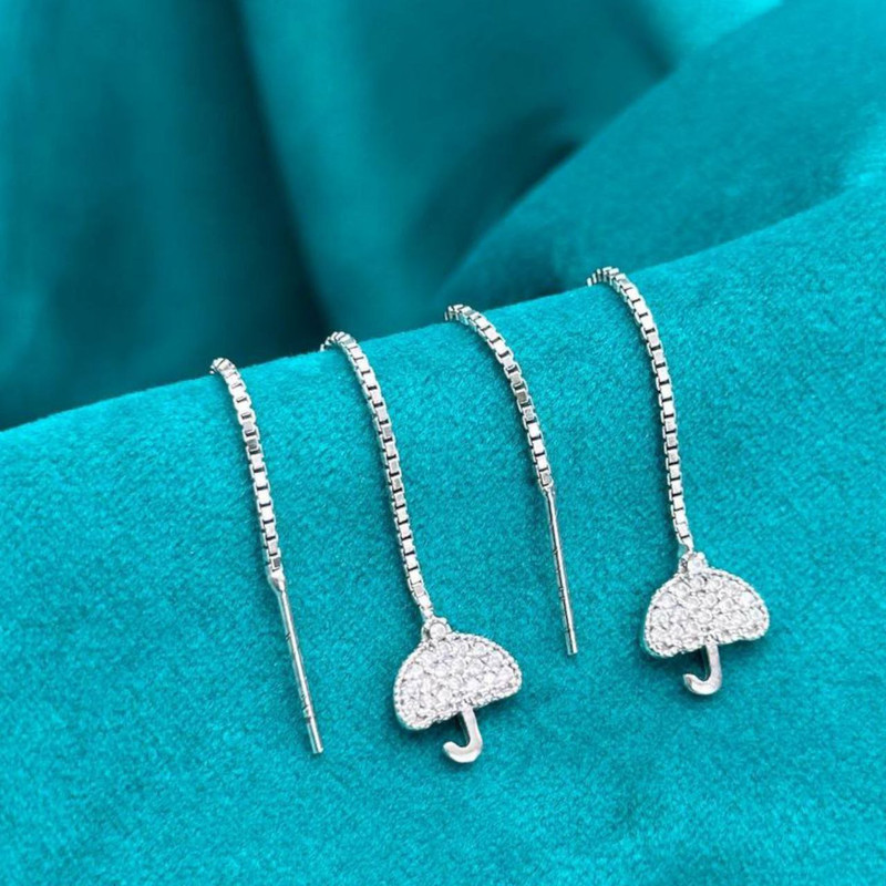 گوشواره نقره زنانه مدل بخیه چتری RZZDEH-032