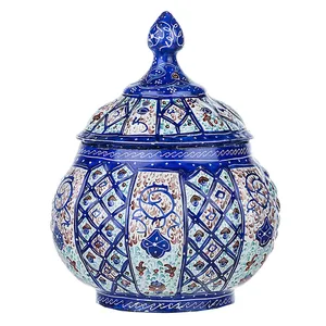 قندان مسی میناکاری شده اثر سلطانی طرح 1