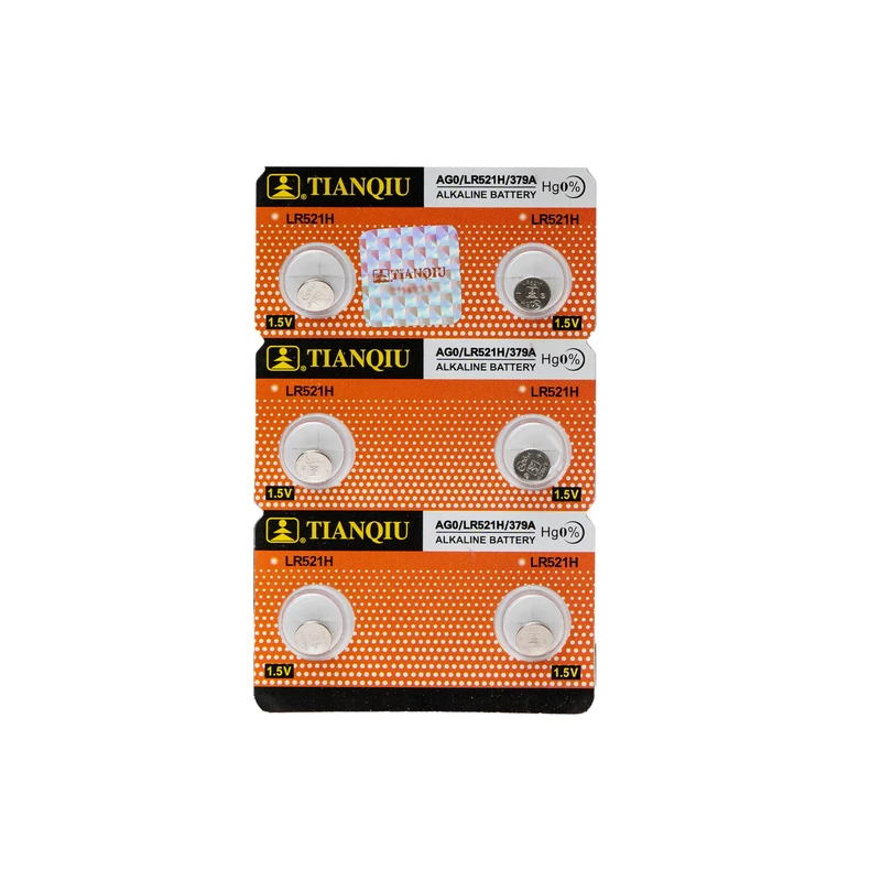 باتری ساعت تیانکیو مدل AG0 – LR 521 H بسته شش عددی
