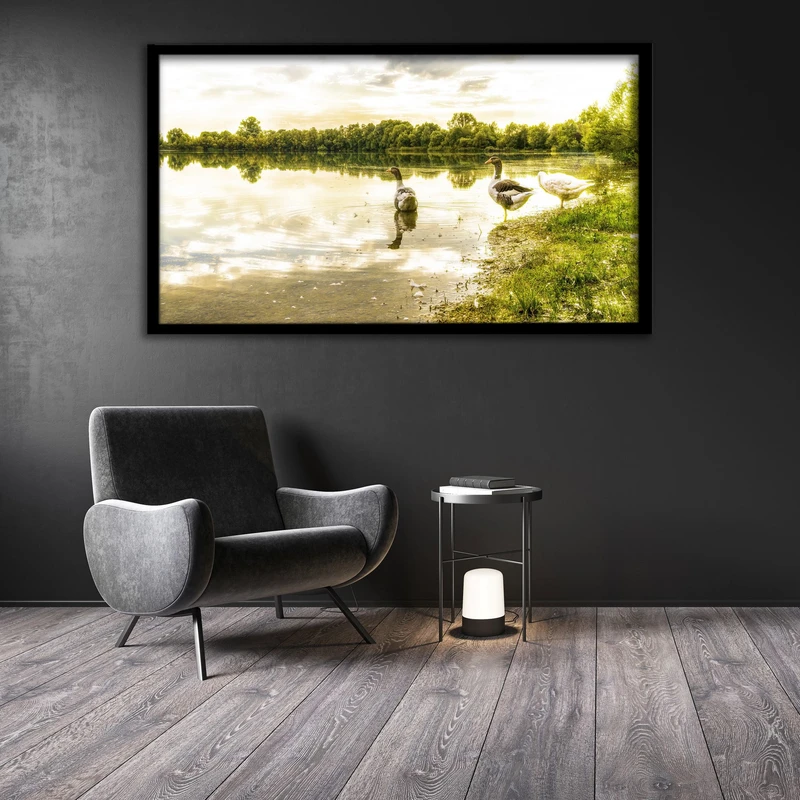 تابلو نوری بکلیت طرح غروب دریاچه مدل لایت باکسی کد BACKLIT-B23