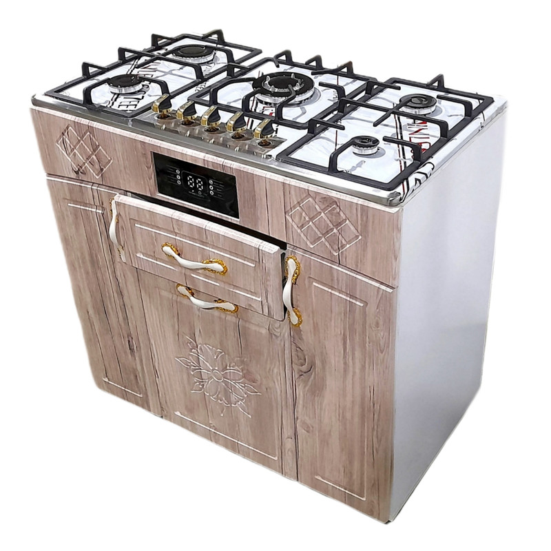 اجاق گاز 5 شعله هاکان مدل اجاق گاز چهار درب صفحه استیل بوش با ترموکوپل