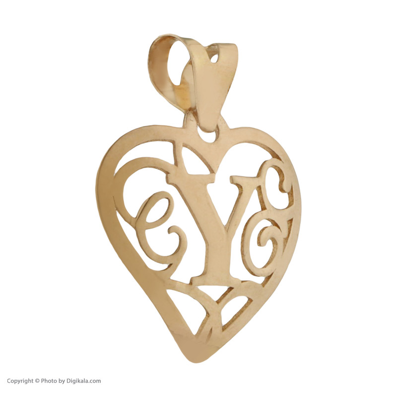 آویز گردنبند طلا 18 عیار زنانه مایا ماهک مدل MM1479 طرح حرف لاتین Y و قلب