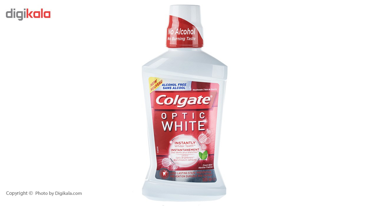 دهانشویه کلگیت مدل Optic White حجم 500 میلی لیتر