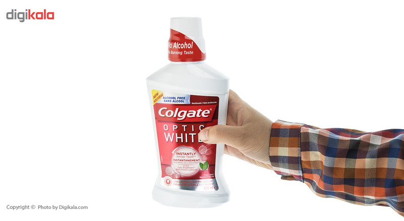دهانشویه کلگیت مدل Optic White حجم 500 میلی لیتر