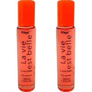 عطر جیبی زنانه رومان مدل لانکوم لا ویه است بله حجم 35 میلی لیتر بسته دو عددی