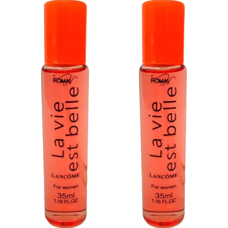 عطر جیبی زنانه رومان مدل لانکوم لا ویه است بله حجم 35 میلی لیتر بسته دو عددی